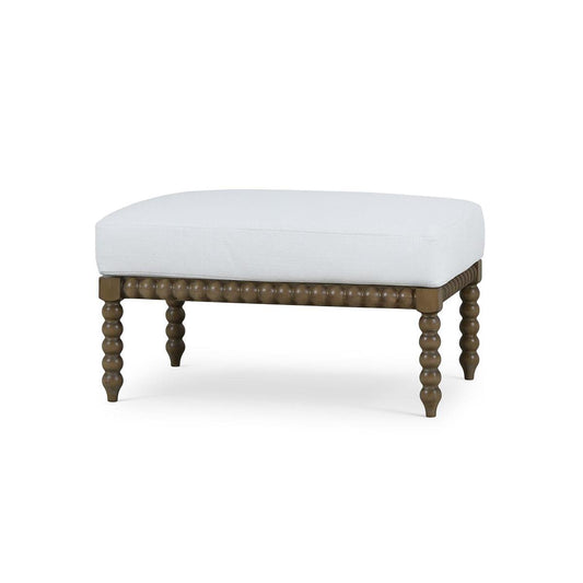 Bramble Cholet Ottoman in Straw Wash with Arctic White Performance Fabric