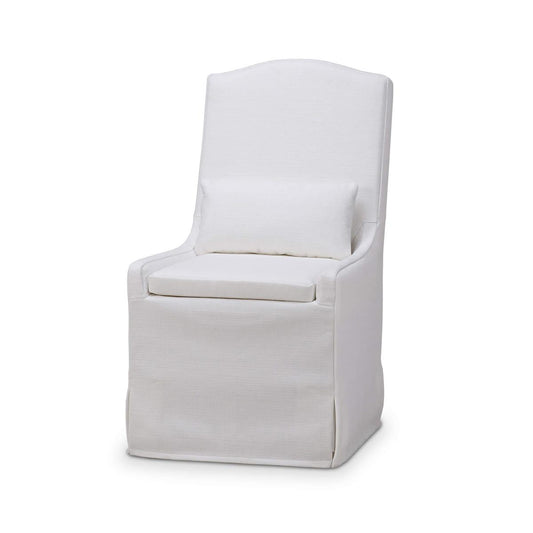 Bramble Sierra Slipcovered Dining Chair with Castors with Arctic White Performance Fabric