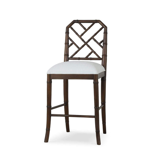 Bramble Martinique Counter Stool in Walnut with Arctic White Performance Fabric
