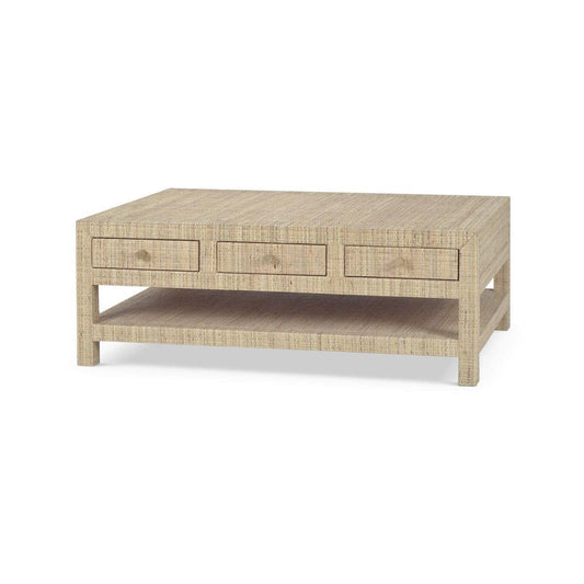 Bramble Kagu 6 Drawer Coffee Table Wrapped in Rattan Natural