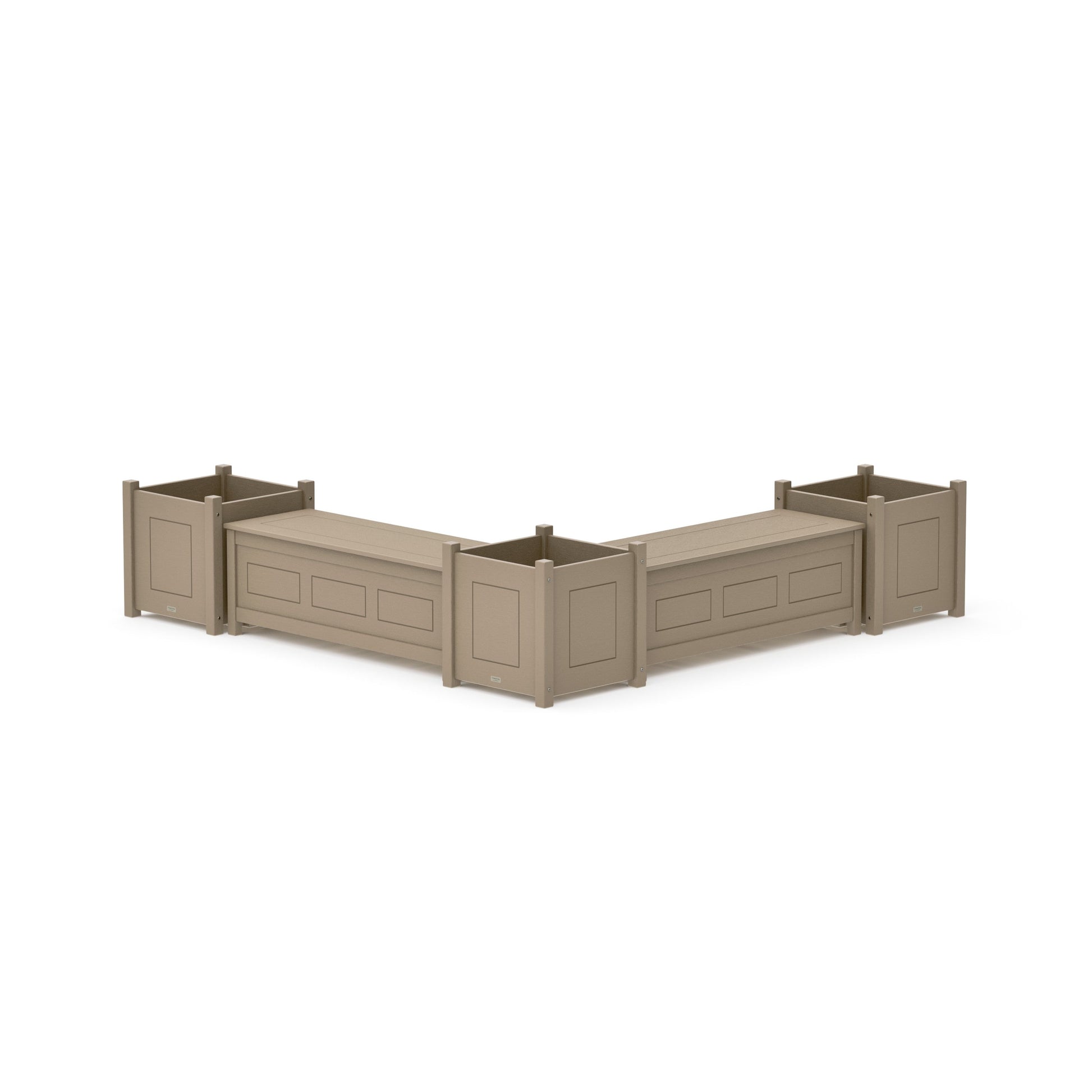 POLYWOOD 48" Country Living L- Shaped Planter Storage Bench Corner Set- Large — Vintage Sahara