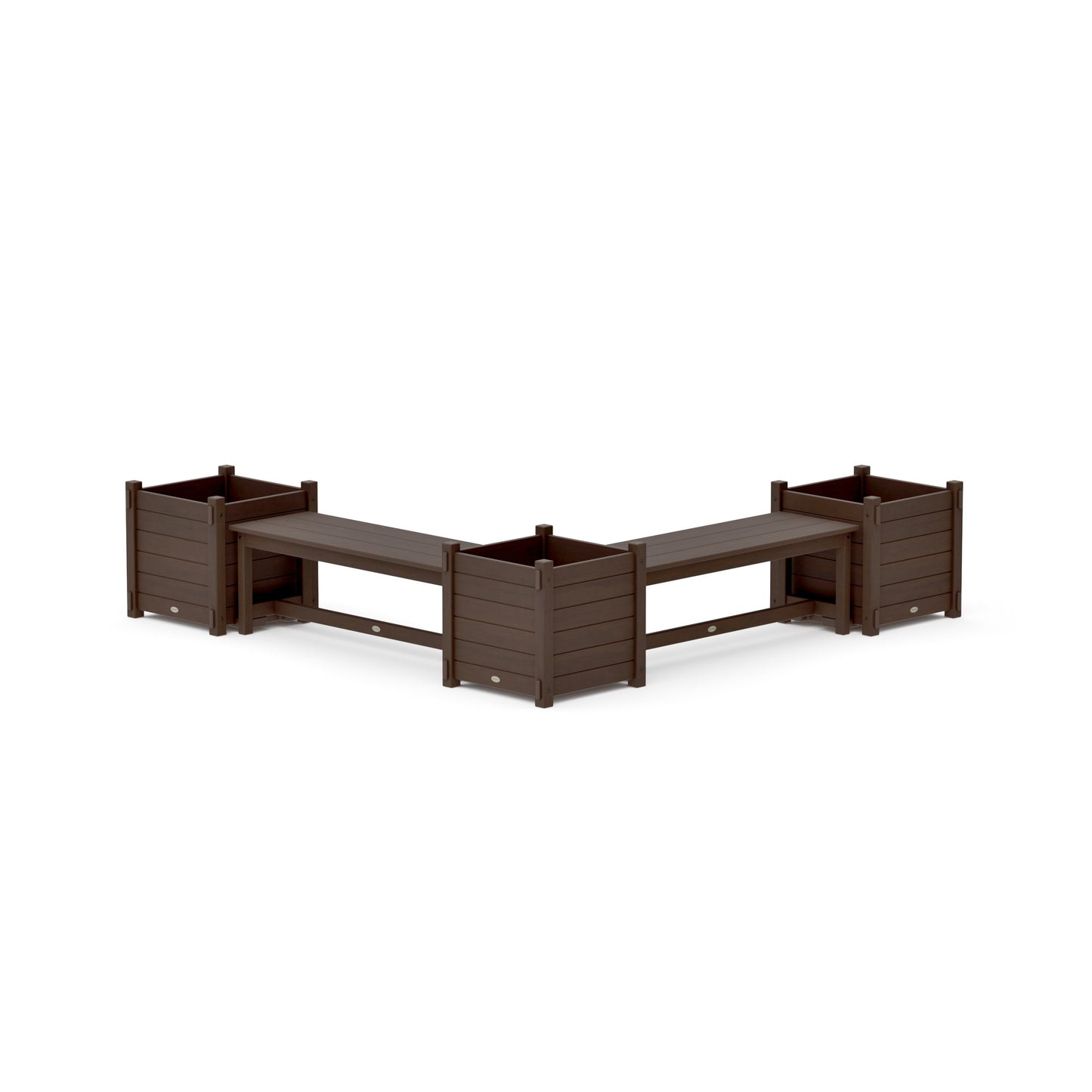 POLYWOOD 48" Nautical L- Shaped Planter Bench Corner Set - Large — Kona