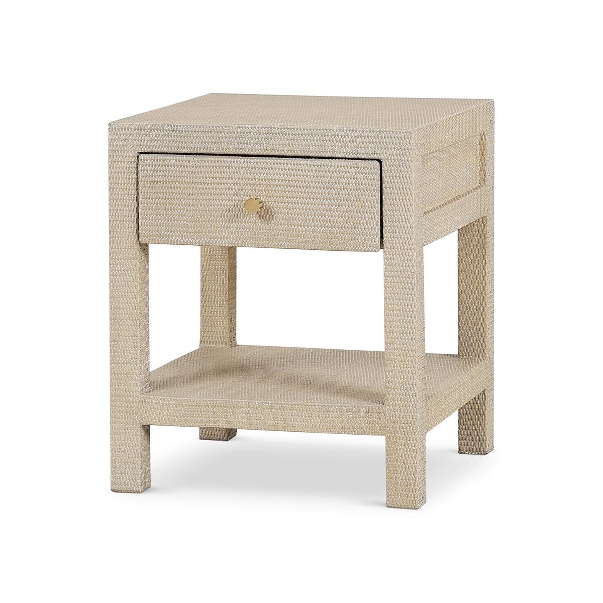 Bramble Kagu 1 Drawer Nightstand Wrapped in Sandbar Rattan