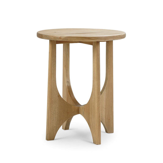Bramble Vannes Round End Table in Fruitwood