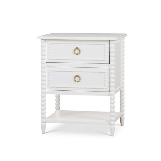 Bramble Cholet 2 Drawer Bedside Table with Shelf in Architectural White