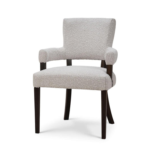 Bramble Genevieve Dining Chair in Walnut with Boucle Sand Performance Fabric