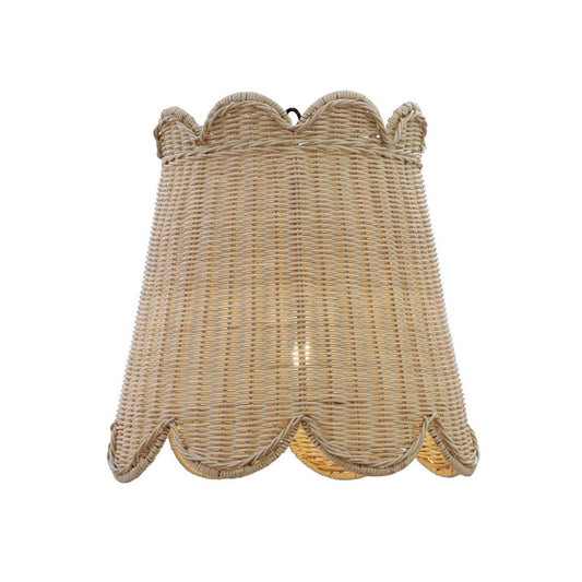 Bramble Scalloped Rattan Pendant in Rattan Natural