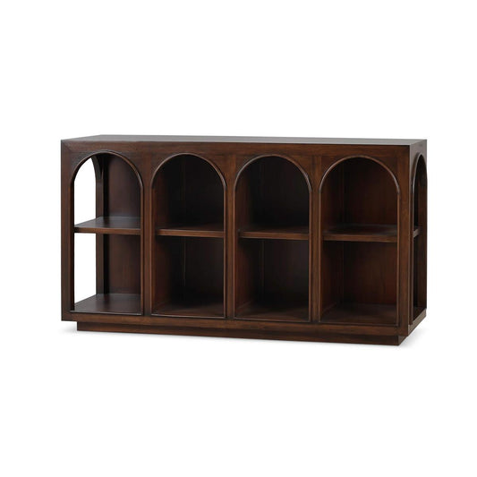 Bramble Vannes Crescent Console in Matt Teak Brown