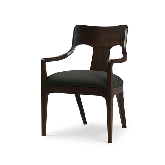 Bramble Colorado Dining Chair in Walnut with Smoke Performance Fabric