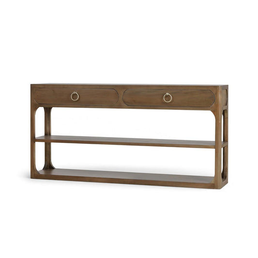 Bramble Corte Open Console Table with 2 Drawers in Straw Wash