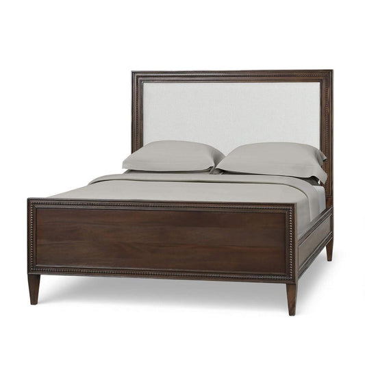 Bramble Vivienne Upholstered Bed Queen in Walnut with Dinara Natural Fabric