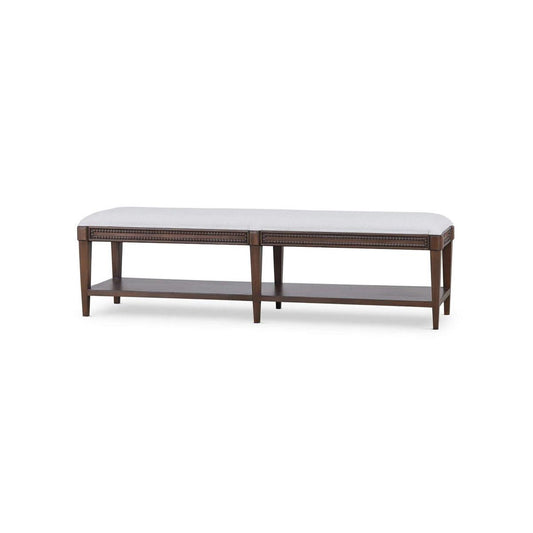 Bramble Vivienne Medium Bench in Walnut with Dinara Natural Fabric
