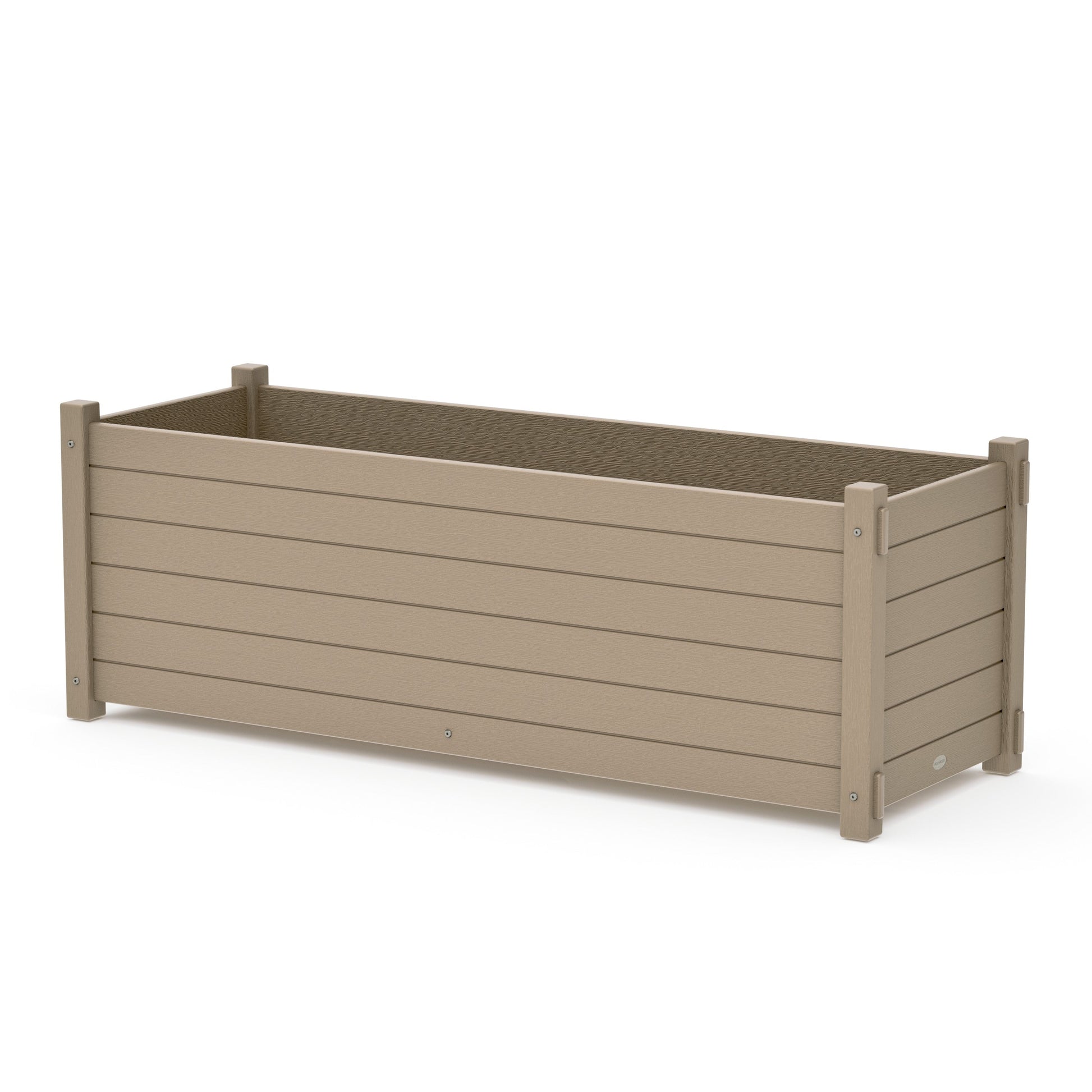 POLYWOOD Nautical Large Rectangle Triple Planter Box — Vintage Sahara