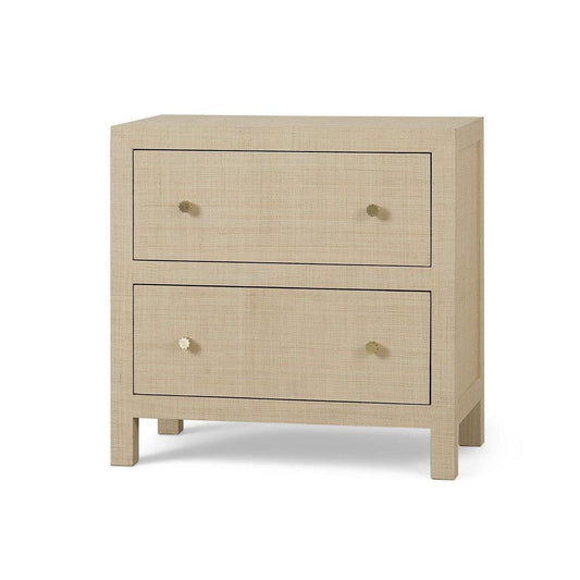 Bramble Kagu Large Bedside Table with 2 Drawers Wrapped in Raffia