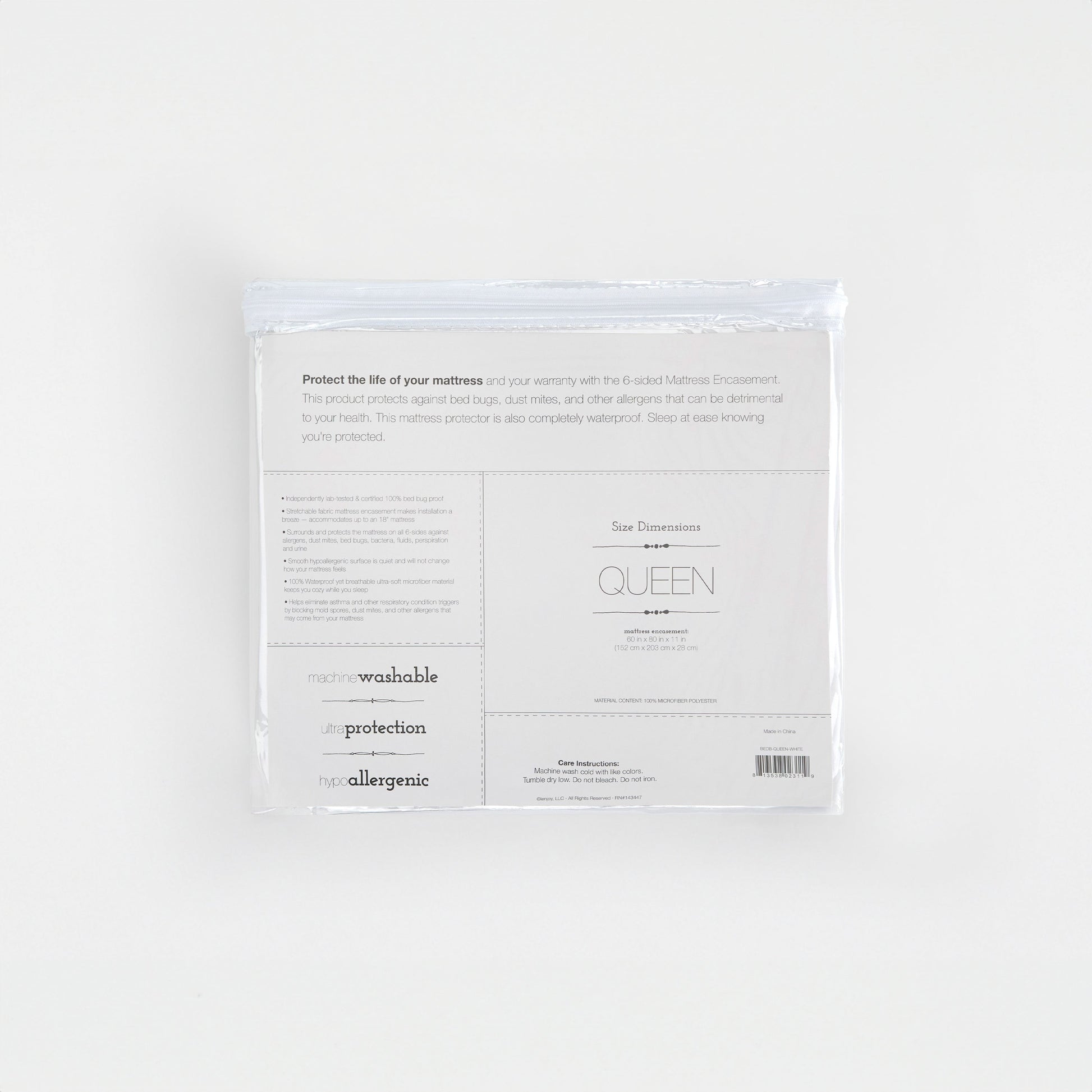 Zipper Enclosed Bed Bug Mattress Protector