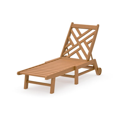 POLYWOOD Chippendale Chaise with Wheels — Natural
