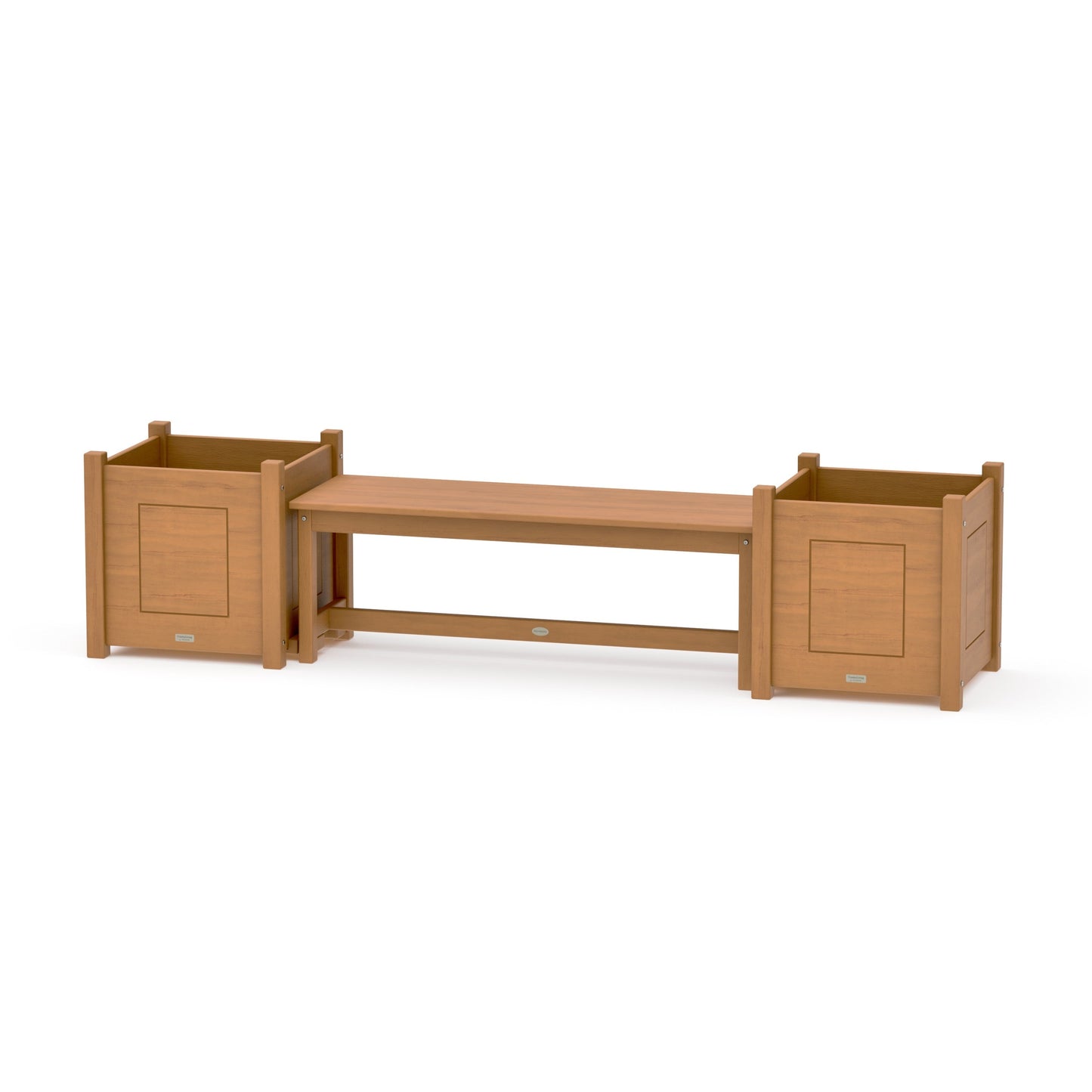 POLYWOOD 48" Country Living Straight Planter Bench Set - Large — Natural