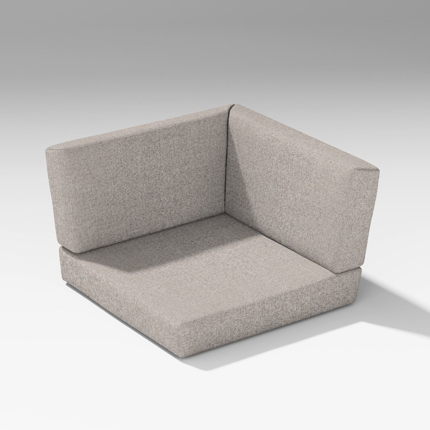 POLYWOOD Latitude Corner Seat Cushion — Weathered Tweed