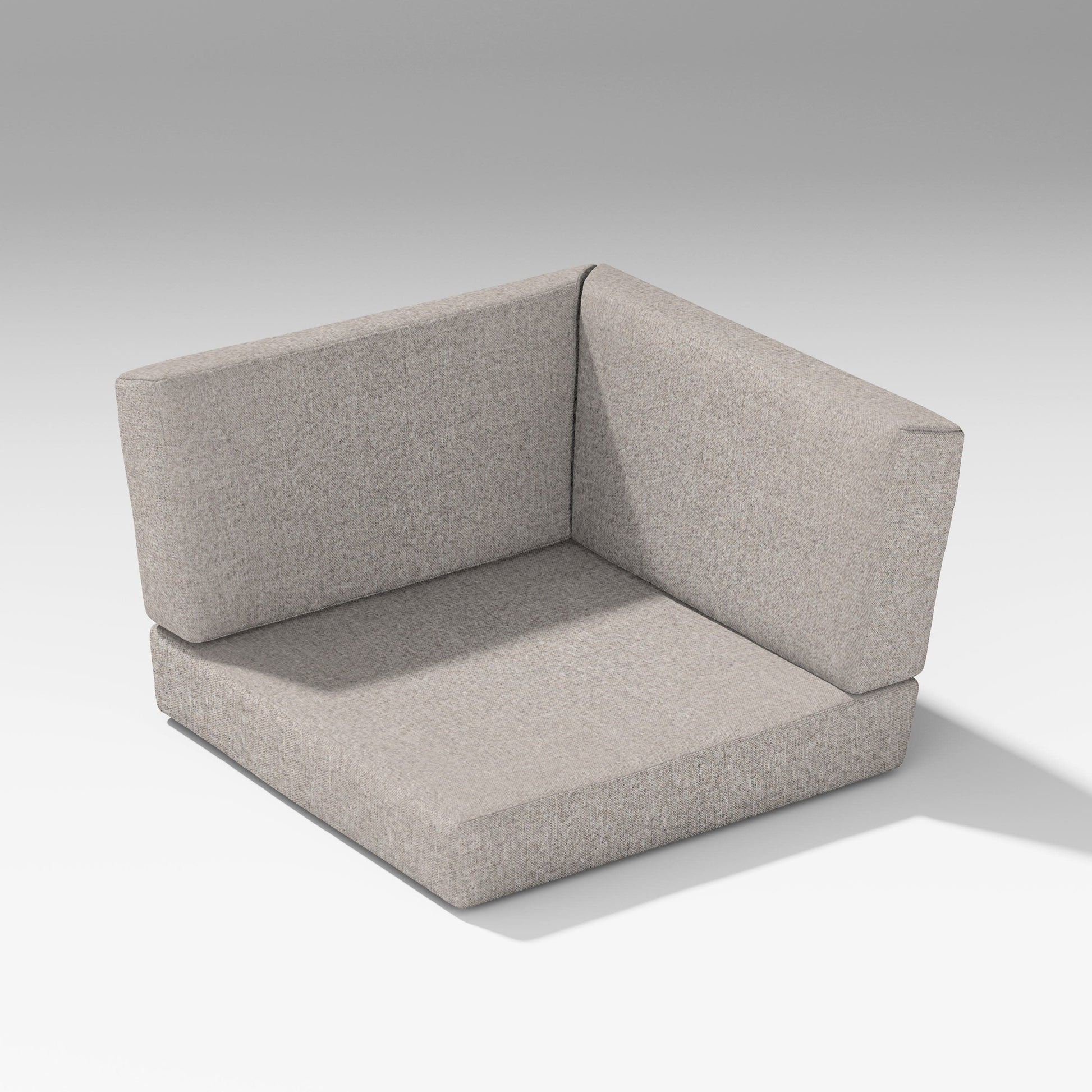 POLYWOOD Latitude Corner Seat Cushion — Weathered Tweed