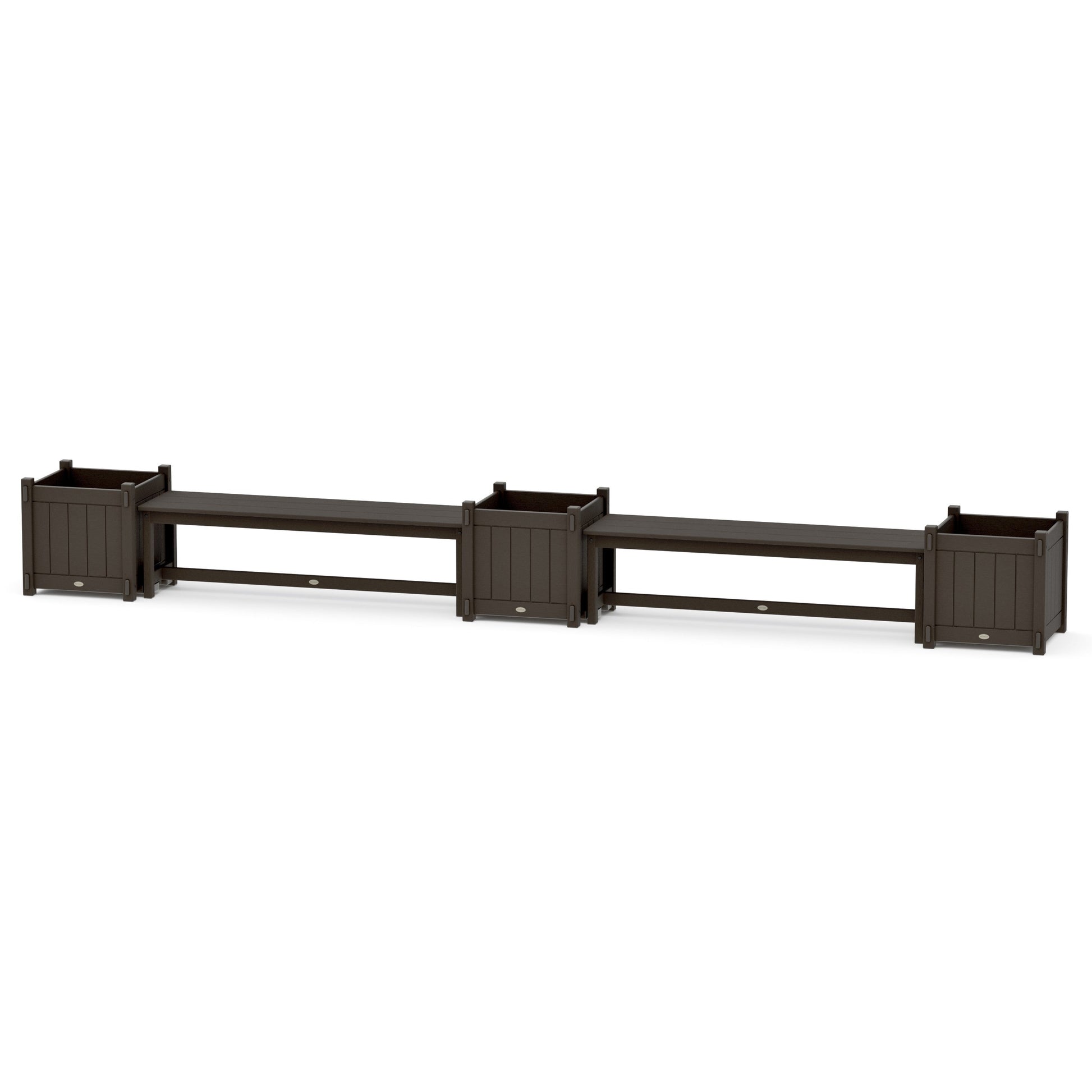 POLYWOOD 60" Vineyard Straight Double Planter Bench Set - Large — Vintage Coffee