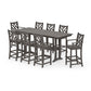 POLYWOOD Chippendale 9-Piece Farmhouse Bar Set with Trestle Legs — Driftwood