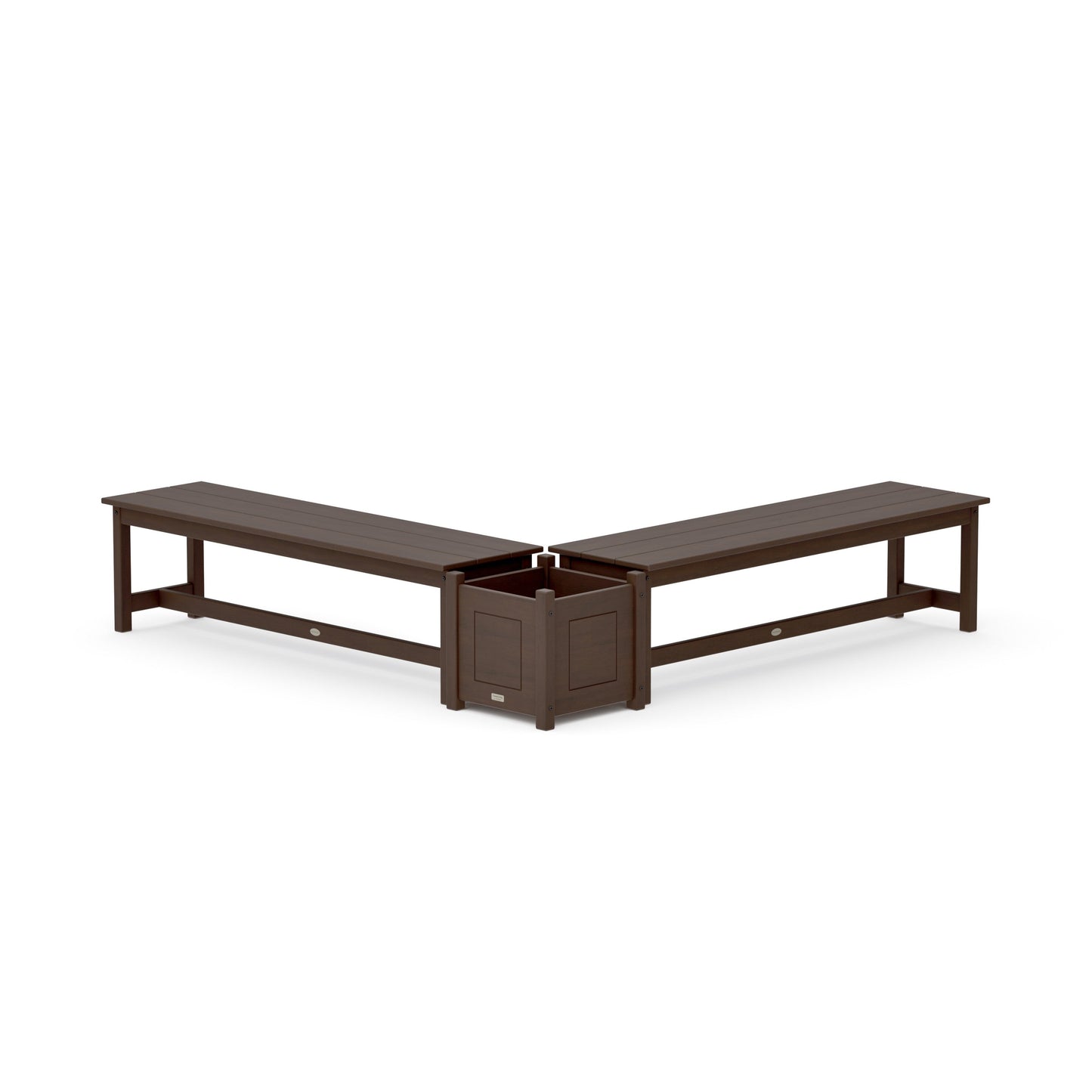 POLYWOOD 60" Country Living L- Shaped Planter Bench Set — Kona