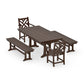 POLYWOOD Chippendale 5-Piece Farmhouse Dining Set With Trestle Legs — Kona