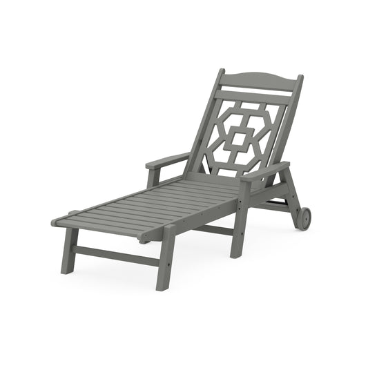 POLYWOOD Chinoiserie Chaise Lounge — Slate Grey