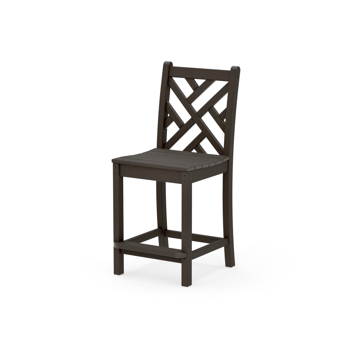 POLYWOOD Chippendale Counter Side Chair — Vintage Coffee
