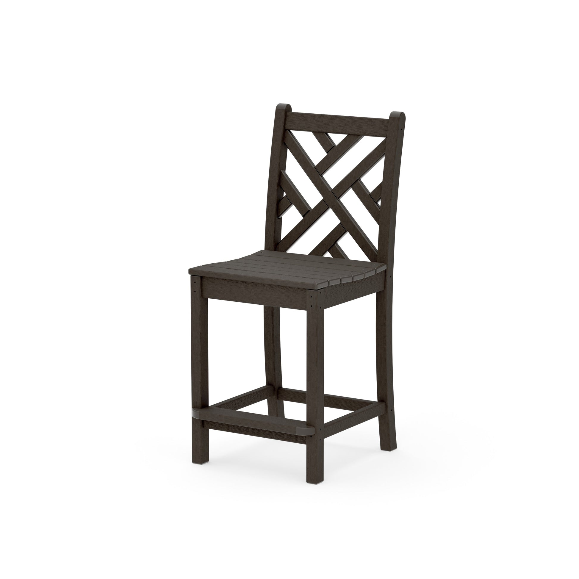 POLYWOOD Chippendale Counter Side Chair — Vintage Coffee