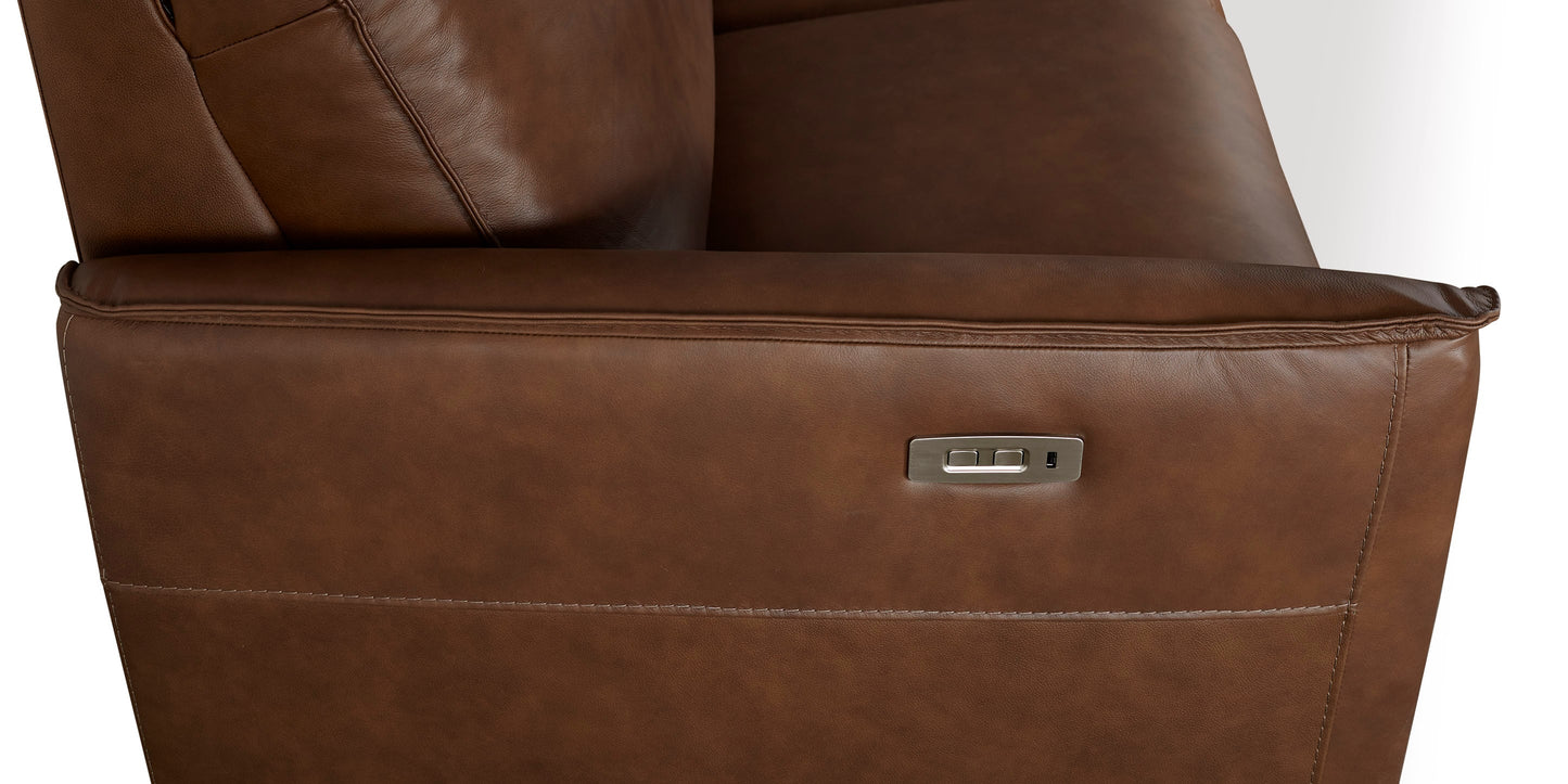 Bassett Club Level Everett Leather Modular Reclining Sofa — Bassett manufacturer gallery — 3pc Sofa image number 11