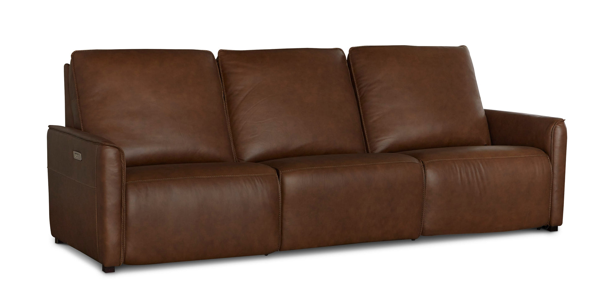 Bassett Club Level Everett Leather Modular Reclining Sofa — Bassett manufacturer gallery — 3pc Sofa image number 6
