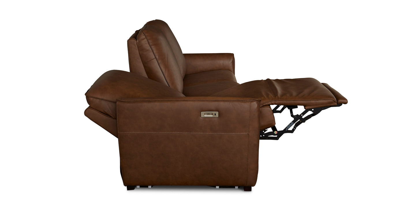Bassett Club Level Everett Leather Modular Reclining Sofa — Bassett manufacturer gallery — 3pc Sofa image number 9