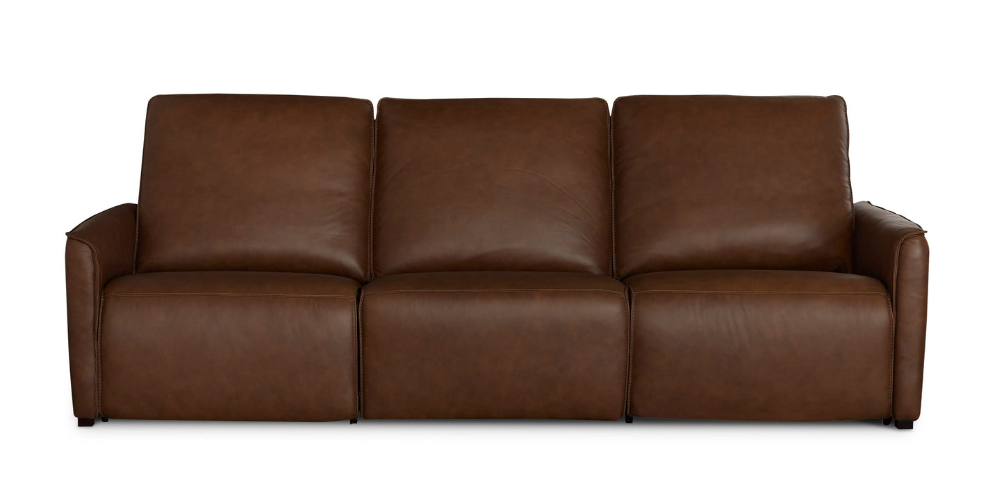 Bassett Club Level Everett Leather Modular Reclining Sofa — Bassett manufacturer gallery — 3pc Sofa image number 0