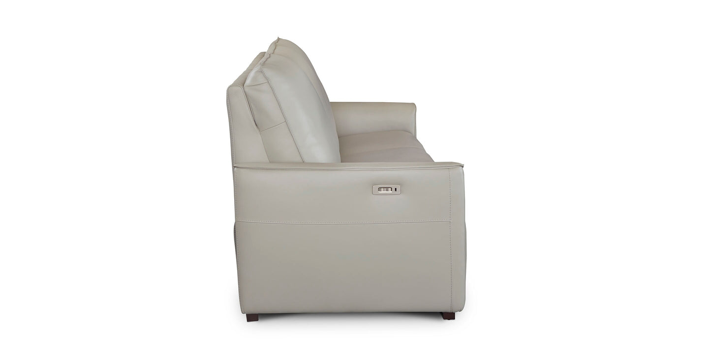 Bassett Club Level Everett Leather Modular Reclining Sofa — Bassett manufacturer gallery — Everett Light Grey / Yes — 3pc Sofa