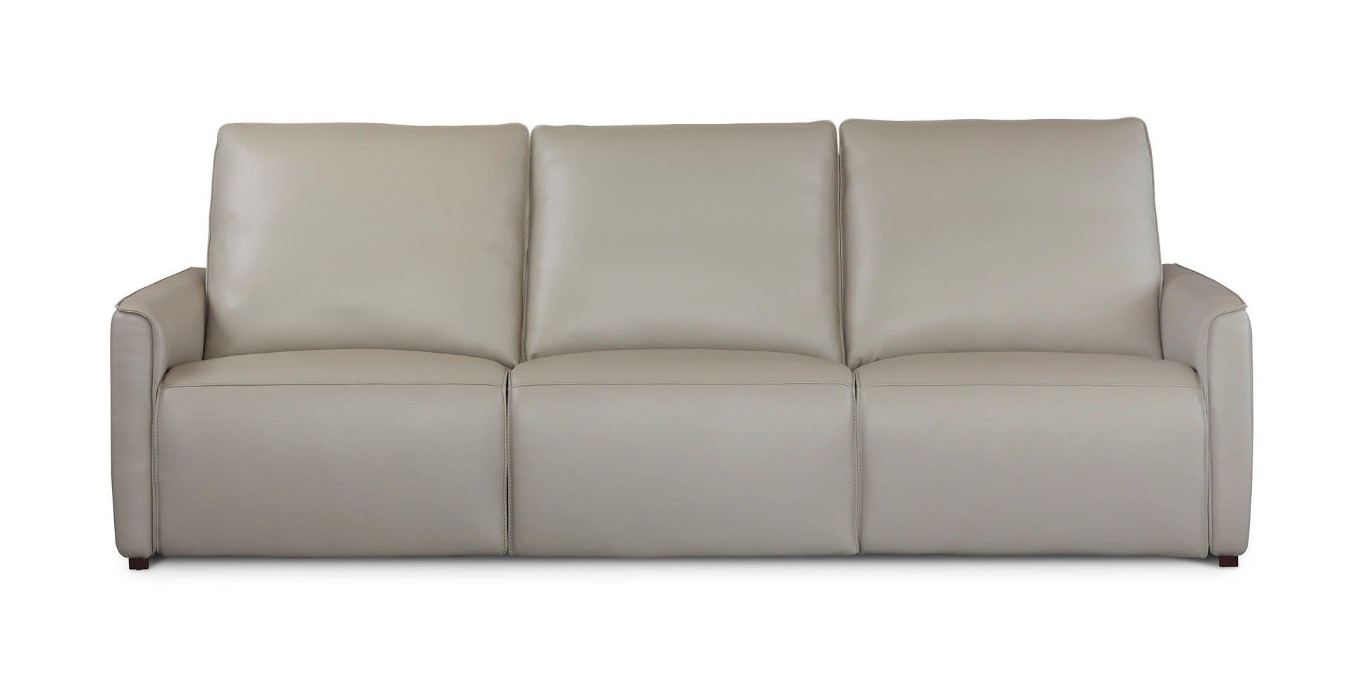 Bassett Club Level Everett Leather Modular Reclining Sofa — Bassett manufacturer gallery — Everett Light Grey / Yes — 3pc Sofa