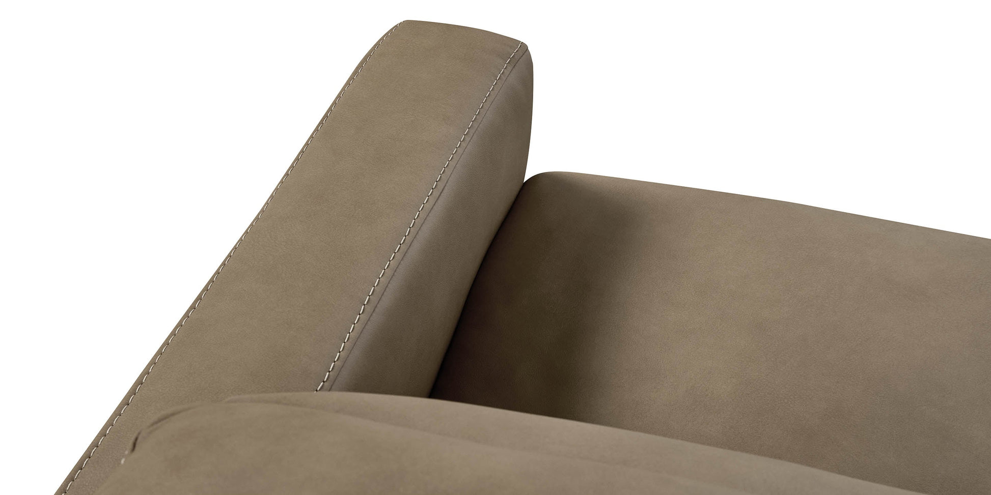 Bassett Club Level Caswell Leather Power Reclining Modular Sofa — Bassett manufacturer gallery — Caswell Goodland Mushroom — 4 pc Sofa