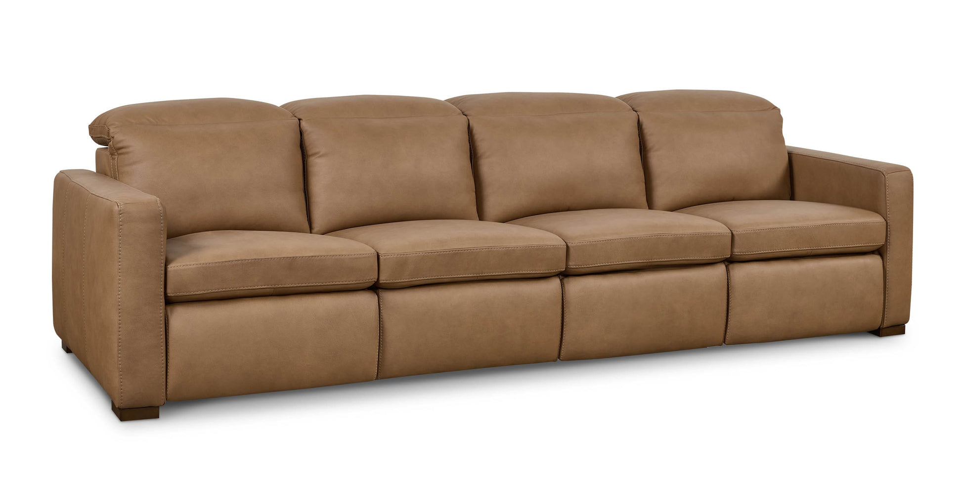 Bassett Club Level Caswell Leather Power Reclining Modular Sofa — Bassett manufacturer gallery — 4 pc Sofa image number 1