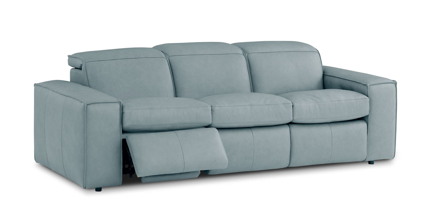 Bassett Club Level Wesley Leather Power Reclining Sofa — Bassett manufacturer gallery — Sofa w/ Powerr image number 9