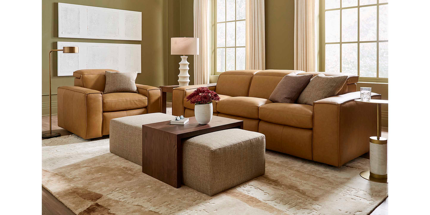 Bassett Club Level Wesley Leather Power Reclining Sofa — Bassett manufacturer gallery — Sofa w/ Powerr image number 1
