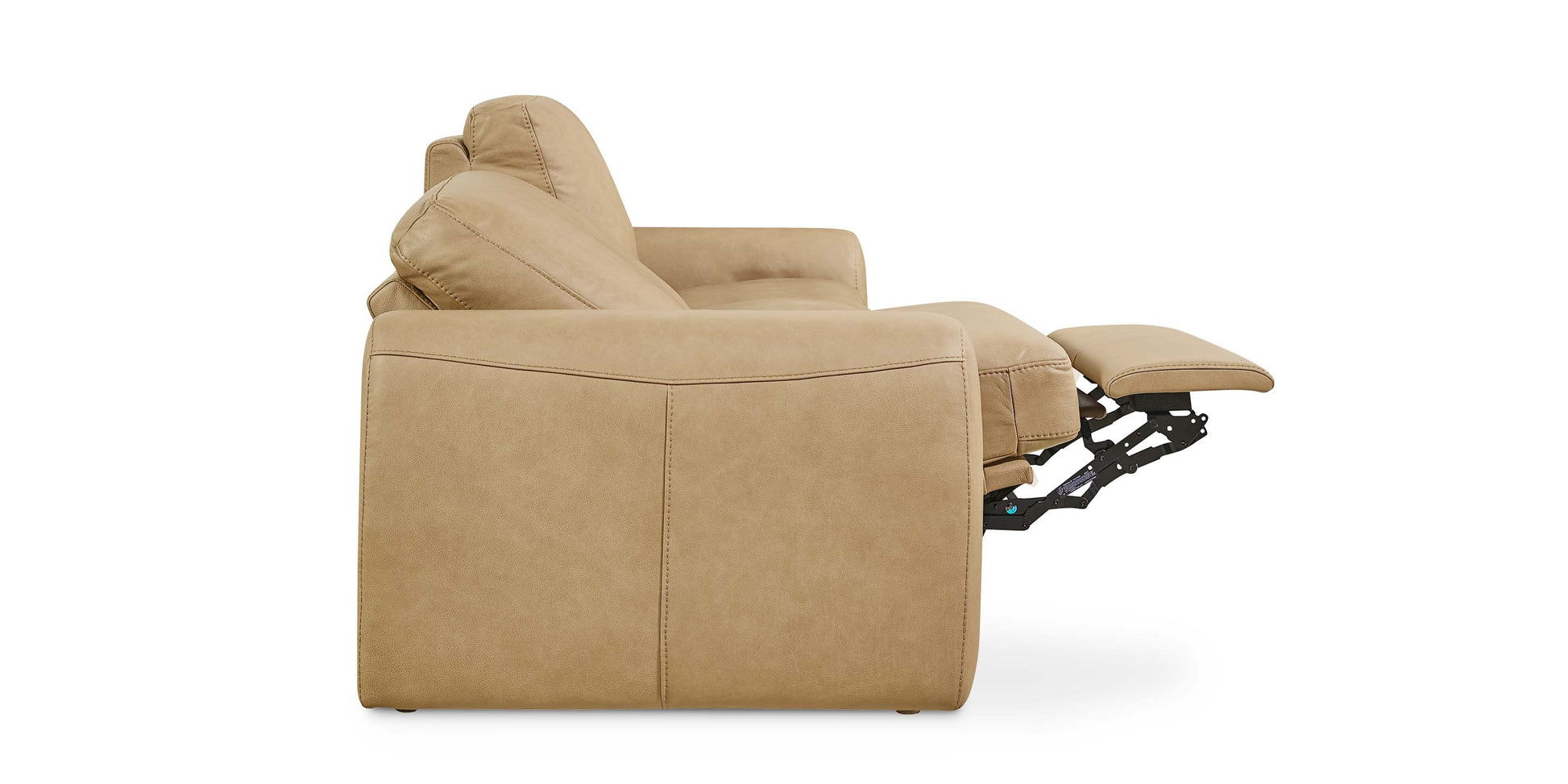 Bassett Club Level Sonny Leather Power Reclining Loveseat — Bassett manufacturer gallery — Sonny Fawn — Loveseat w/ Power
