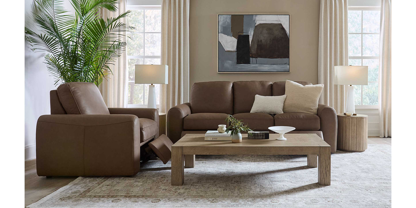 Bassett Club Level Sonny Leather Power Reclining Sofa — Bassett manufacturer gallery — Sofa w/ Power image number 2