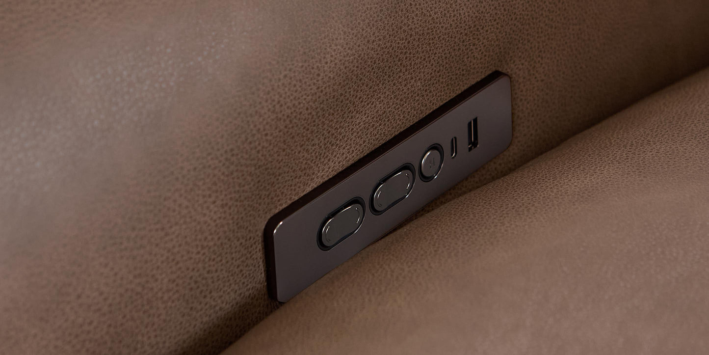 Bassett Club Level Sonny Leather Power Reclining Loveseat — Bassett manufacturer gallery — Loveseat w/ Power image number 4