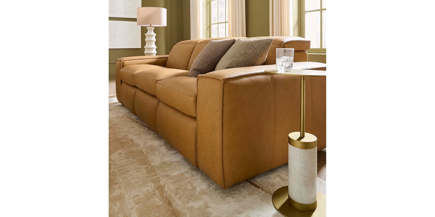 Bassett Club Level Wesley Leather Power Reclining Sofa — Bassett manufacturer gallery — Sofa w/ Powerr image number 4
