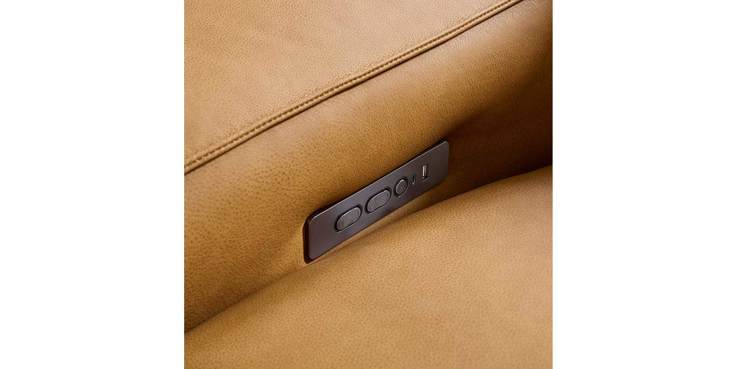 Bassett Club Level Wesley Leather Power Reclining Sofa — Bassett manufacturer gallery — Sofa w/ Powerr image number 6