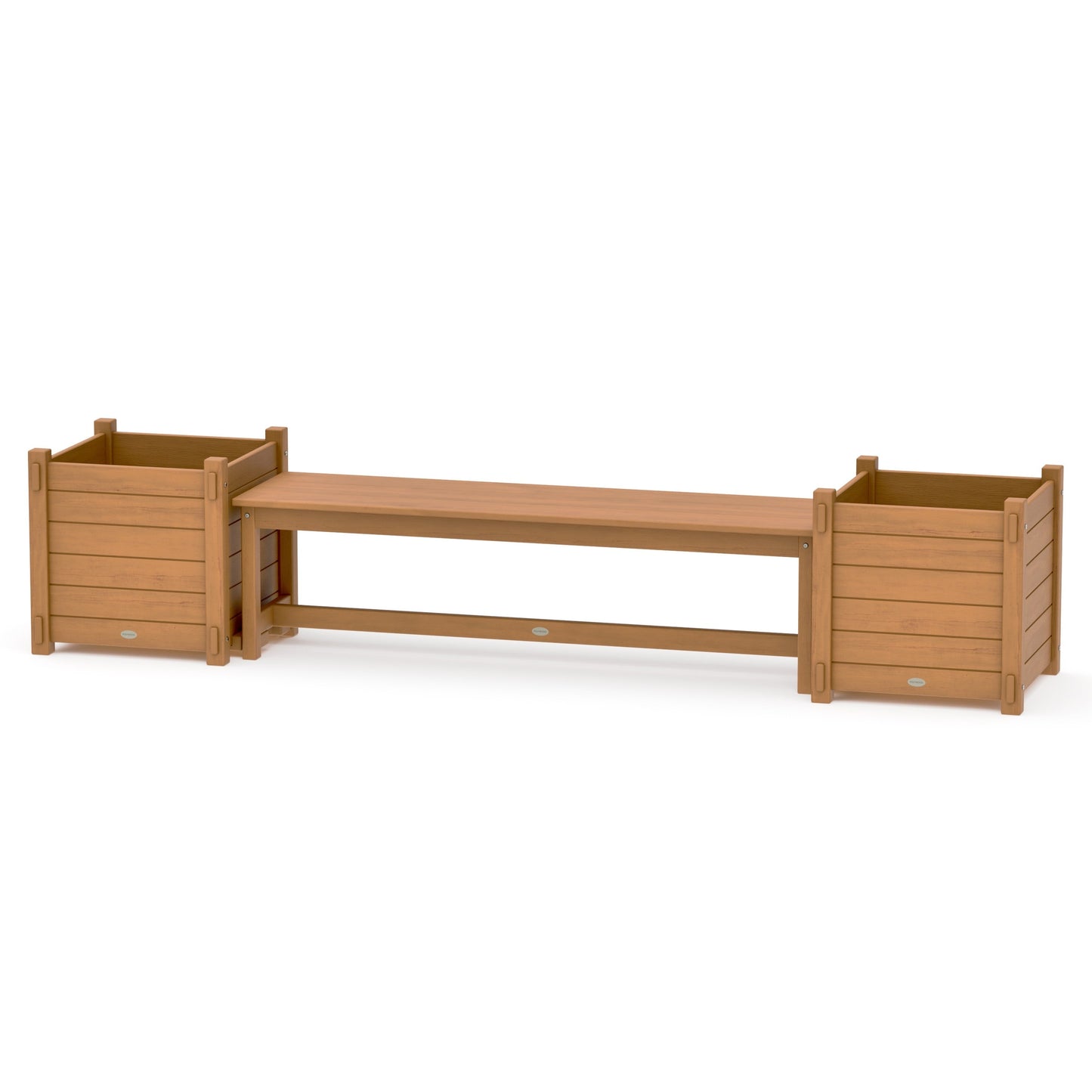 POLYWOOD 60" Nautical Straight Planter Bench Set - Large — Natural