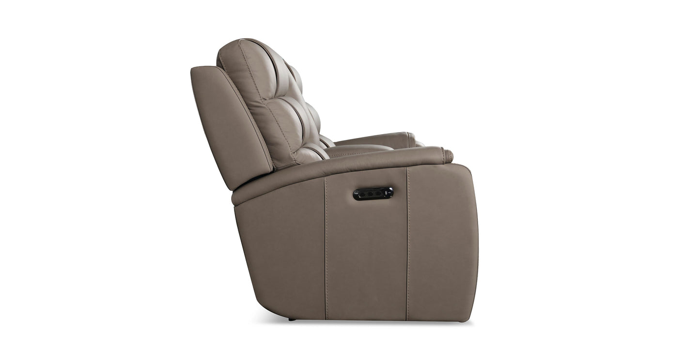 Bassett Club Level Wendell Leather Power Reclining Loveseat with Center Console — Bassett manufacturer gallery — Loveseat w/Power & Console image number 4