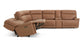 Bassett Club Level Fletcher Leather Power Reclining Sectional — Bassett manufacturer gallery — Fletcher Antelope — Curved Motion Sectional