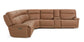 Bassett Club Level Fletcher Leather Power Reclining Sectional — Bassett manufacturer gallery — Fletcher Antelope — Curved Motion Sectional