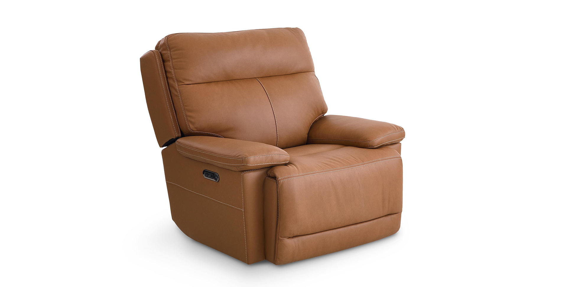 Bassett Club Level Fletcher Leather Zero Gravity Power Recliner — Bassett manufacturer gallery — Fletcher Antelope — Wallsaver Recliner w/Power